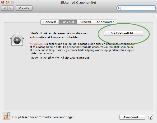 FileVault på Mac
